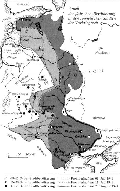 Anteil der j�dischen Bev�lkerung in den sowjetischen St�dten der Vorkriegszeit (84 KB)