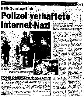 Jubelnde Denunziantenpresse bei der Verhaftung eines Oppositionellen in der Schweiz: Ernst Indlekofer